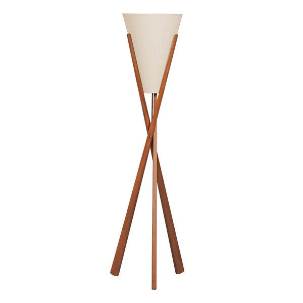 Luminária De Chão 1,50m De Madeira Imbuia E Algodão 949.03