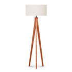 Luminária de Chão 1,52m de Madeira Imbuia e Algodão 1001.03