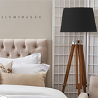 Luminária De Chão 1,63m De Madeira Imbuia E Preto 745.03