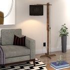 Luminária De Chão Abajur De Piso Com Cúpula E Pés De Madeira