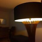 Luminária De Chão Abajur Piso 160cm Madeira Preto Bivolt