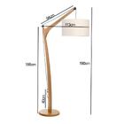 Luminária De Chão Abajur Piso 190cm Em Madeira Madelustre