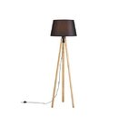 Luminária De Chão Cúpula Trippé Madeslustre Castanho/preto