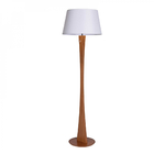 Luminária De Chão Delicata Castanho Cúpula Branca Madelustre