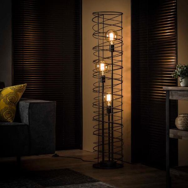 Luminária De Chão Estilo Industrial Estrutura Cilíndrica P/3