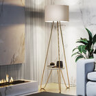 Luminária De Chão Estilo Industrial Para Sala Bege