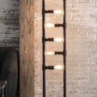 Luminária De Chão Industrial Moderna Em Pvc Rígido Para 6 Lâm