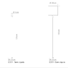 Luminaria de Chão Luana Base Redonda C221 Golden Art