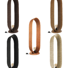 Luminária De Chão Madeira Oval Slim -  Lâmpada E27 Mel