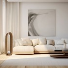 Luminária De Chão Madeira Oval Slim -  Lâmpada G9 (cupula Em