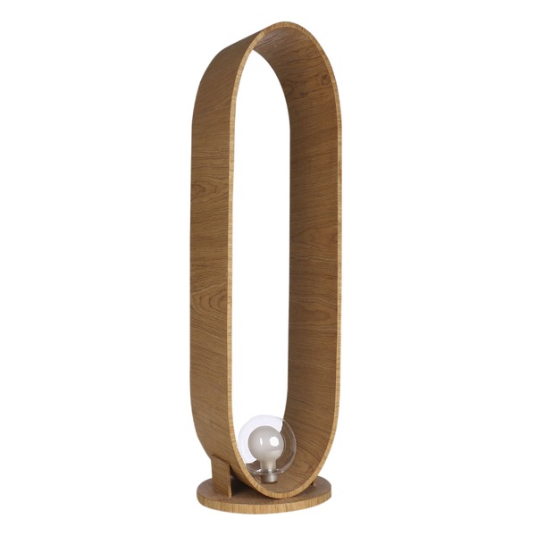 Luminária De Chão Madeira Oval Slim -  Lâmpada G9 (cupula Em