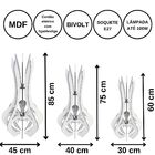 Luminária De Chão Mdf Holambra Branco Kit Com 3 - 85x45cm, 75