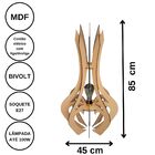 Luminária De Chão Mdf Holambra Marrom 85x45cm
