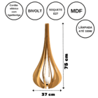 Luminária De Chão Mdf Ibiza Mdf Cru 75x37cm