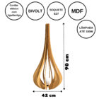 Luminária De Chão Mdf Ibiza Mdf Cru 90x42cm