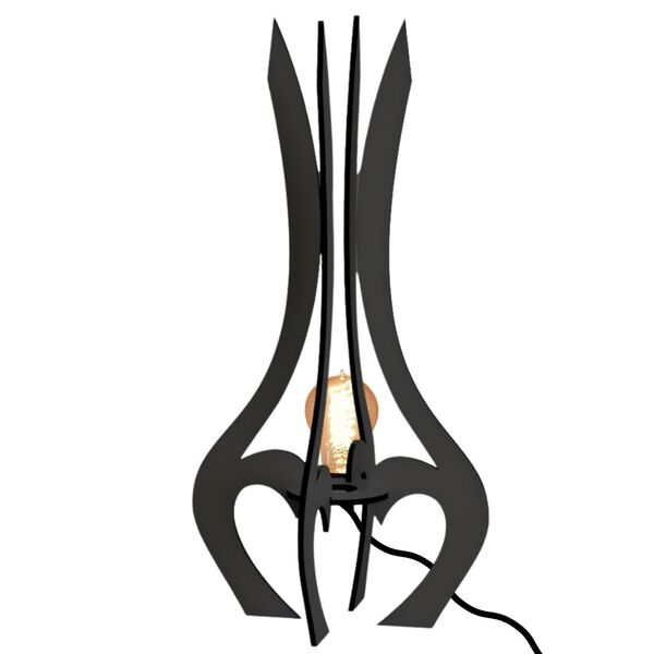 Luminária De Chão Mdf Palace Preto 75x40cm