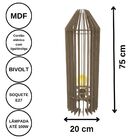 Luminária De Chão Mdf Penedo Marrom 75x20cm