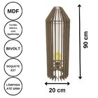Luminária De Chão Mdf Penedo Marrom 90x20cm