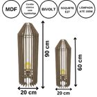 Luminária De Chão Mdf Penedo Marrom Kit Com 2 - 90x20cm E 60x