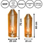 Luminária De Chão Mdf Penedo Mdf Cru Kit Com 2 - 75x20cm E 60