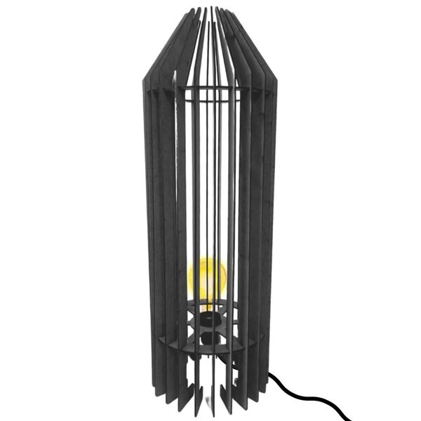 Luminária De Chão Mdf Penedo Preto Kit Com 2 - 75x20cm E 60x2