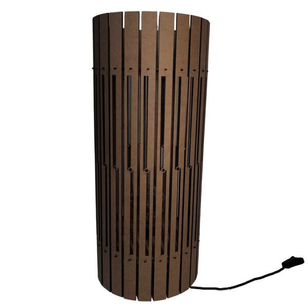 Luminária De Chão Mdf Torre De Pisa Marrom 60x25cm