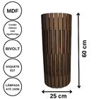 Luminária De Chão Mdf Torre De Pisa Marrom 60x25cm