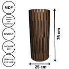 Luminária De Chão Mdf Torre De Pisa Marrom 75x25cm