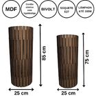 Luminária De Chão Mdf Torre De Pisa Marrom Kit Com 2 - 85x25c