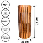 Luminária De Chão Mdf Torre De Pisa Mdf Cru 75x25cm