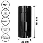 Luminária De Chão Mdf Torre De Pisa Preto 75x25cm