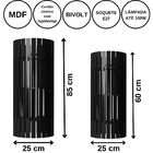 Luminária De Chão Mdf Torre De Pisa Preto Kit Com 2 - 85x25cm