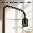 Luminária De Chão Moderna Coluna Slim Metálica Cúpula Curva P