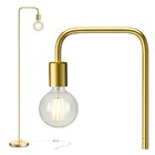 Luminária De Chão Moderna Coluna Slim Metálica Cúpula Curva P