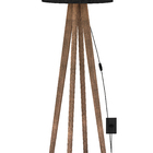 Luminaria De Chão Para Sala 1,58m  Luxo Cúpula Preto