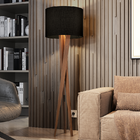 Luminaria De Chão Para Sala  Luxo Cúpula Preta