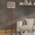 Luminária De Chão Pés Madeira Amêndoa