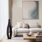 Luminária De Chão Piso Madeira Chama G9 Cúpula Em Vidro Preto