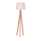 Luminaria De Chão Piso Top Wood Cônica Madeira Natural Cúpula