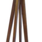 Luminária De Chão Piso Wood-4 Madeira Imbuia Cúpula Branca