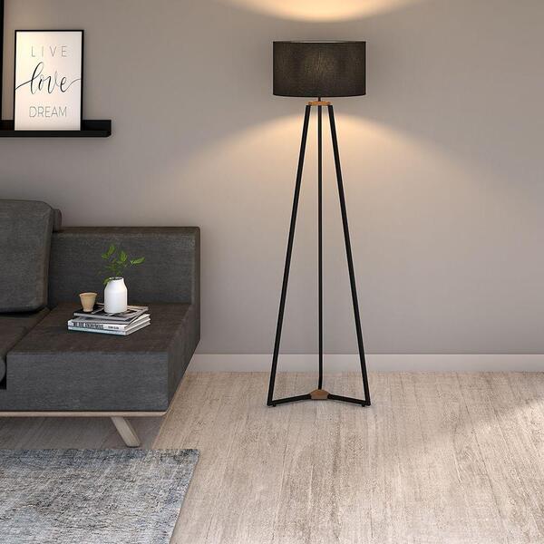 Luminária De Chão Premium Eiffel Preta Preto