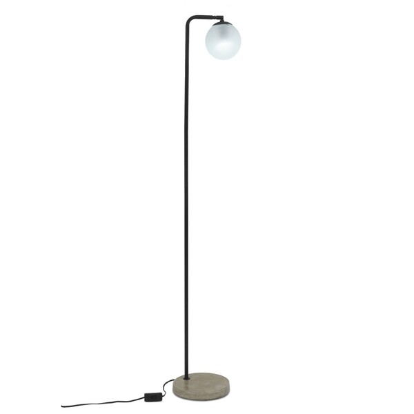 Luminária de Chão Preta Metal 1,5m Belchior Auremar