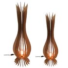 Luminária De Chão Santa Maria Mdf Luminária - Marrom Kit Com