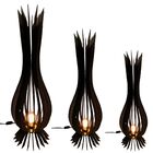 Luminária De Chão Santa Maria Mdf Luminária - Preto Kit Com 3