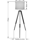 Luminária De Chão Tripé Base Madeira Vivare Md-2018 Cúpula Em