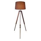 Luminária De Chão Tripé Base Madeira Vivare Md-2027 Cúpula Em
