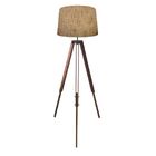 Luminária De Chão Tripé Base Madeira Vivare Md-2027 Cúpula Em