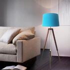 Luminária De Chão Tripé Base Madeira Vivare Md-2027 Cúpula Em