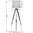 Luminária De Chão Tripé Base Madeira Vivare Md-2027 Cúpula Em