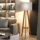 Luminária De Chão Tripé Celta Com Cúpula Abajur Off White/nat